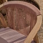 Shiro 6 Seater Wooden Garden Dining Set with Shiro Pink Rope Chairs & Bench - 180cm - Image 6
