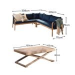 Shiro Garden Corner Sofa with Navy Cushions with Akira Coffee Table Set - Image 12