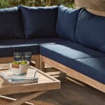 Shiro Garden Corner Sofa Cushion Covers - Navy