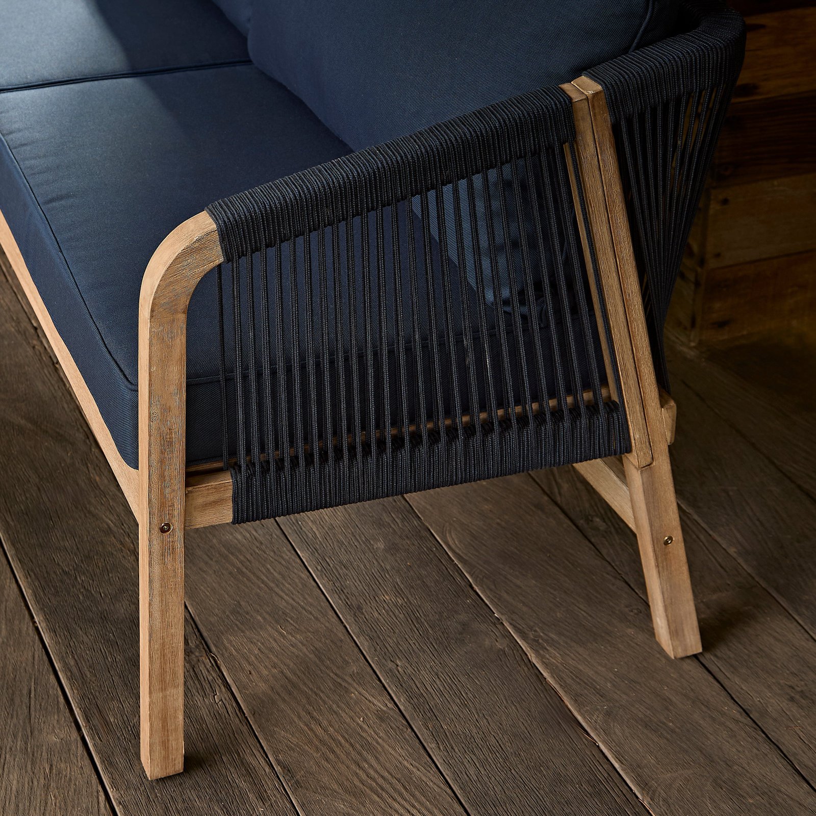 Shiro Garden Corner Sofa with Navy Cushions with Akira Coffee Table Set - Image 4