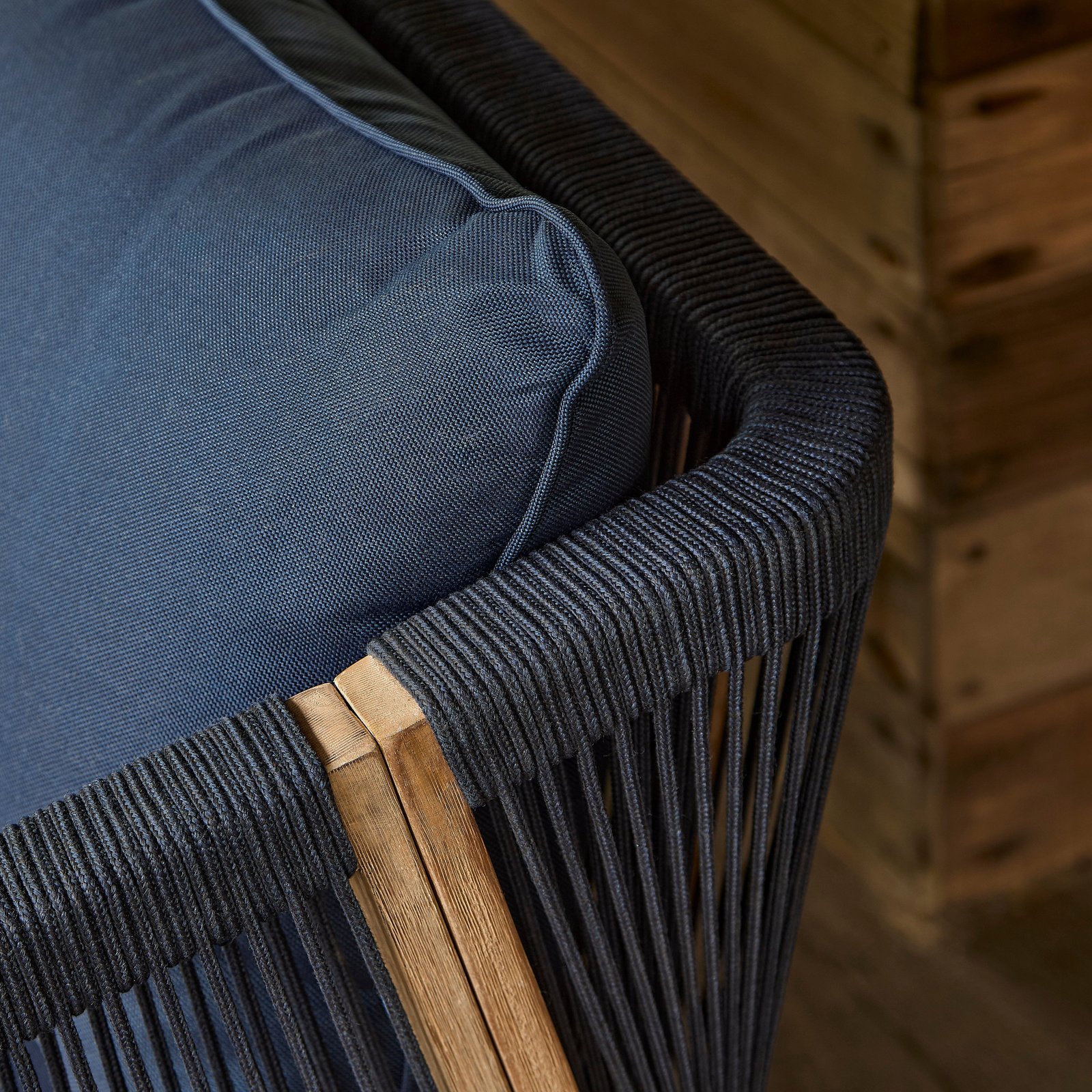 Shiro Garden Corner Sofa with Navy Cushions with Akira Coffee Table Set - Image 3