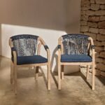 Shiro 6 Seater Wooden Garden Dining Set with 2 Shiro Benches & 2 Shiro Chairs - Navy Rope - Image 2