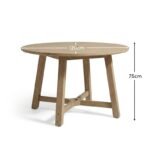 Shiro Round Garden Table - Brushed Light Acacia - Image 8