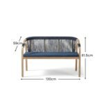 Shiro Wooden Garden Bench - Navy - Image 10