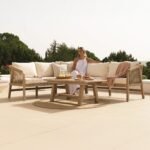 Shiro Wooden Garden Corner Sofa Set