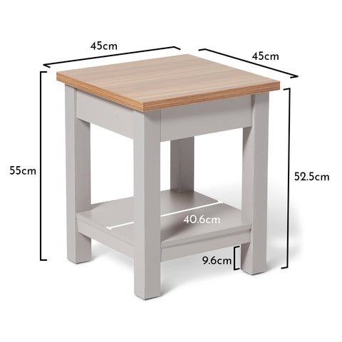 Outlet - Bampton Side Table - Stone Grey 1 Bampton Stone Grey Side Table - Laura James