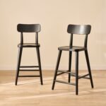 Silvester Black Bar Stool with Backrest