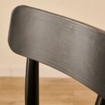 Silvester Black Bar Stool with Backrest - Image 3