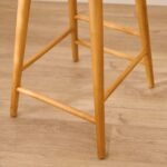 Outlet - Silvester Classic Oak Bar Stool with Backrest - Image 5