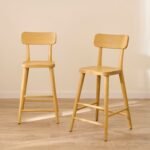 Silvester Pale Oak Bar Stool with Backrest