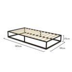 Indy Single Platform Bed with Mattress - Black Metal - Image 5