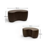 Sohan 61cm with 84cm Kidney Coffee Table - Lava Black - Image 9