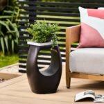 Sohan Garden Concrete Garden Side Table - Lava Black
