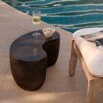 Sohan Kidney Garden Coffee Table - Lava Black - 61cm