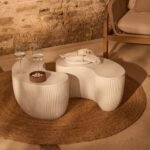 Sohan 61cm Kidney Garden Coffee Table - Set of 2 - Sand