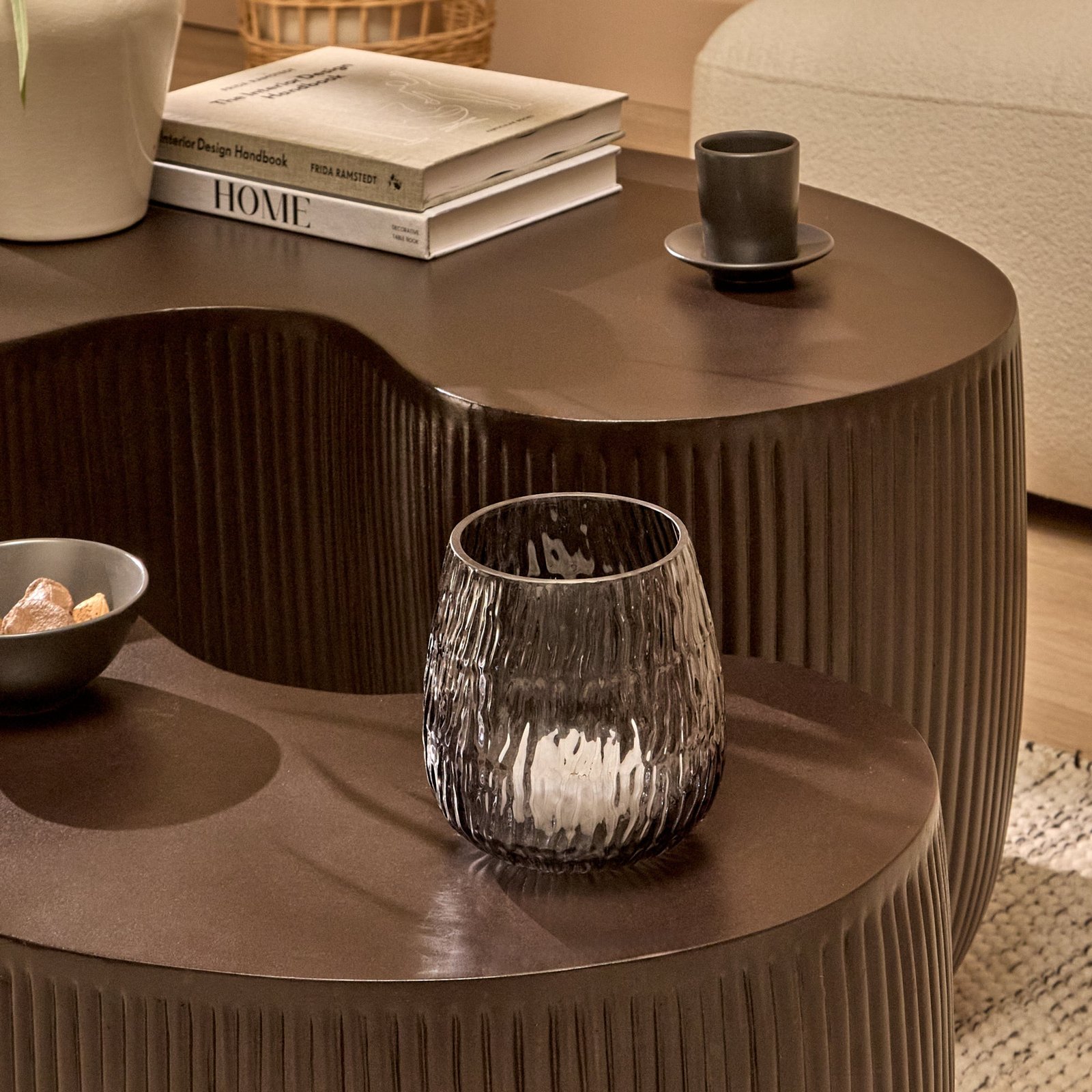 Sohan 61cm with 84cm Kidney Coffee Table - Lava Black - Image 3