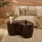 Sohan 84cm Kidney Coffee Table - Lava Black