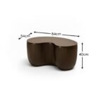 Sohan 84cm Kidney Garden Coffee Table - Set of 2 - Lava Black - Image 9
