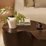 Sohan 84cm Kidney Coffee Table - Lava Black - Image 2
