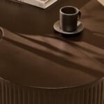 Sohan 84cm Kidney Coffee Table - Lava Black - Image 4