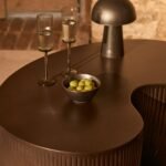 Sohan 84cm Kidney Garden Coffee Table - Set of 2 - Lava Black - Image 3