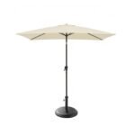 Square 2m Cream Parasol with 25kg Parasol Base - Black Concrete
