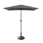 Square 2m Grey Parasol with 25kg Parasol Base - Black Concrete