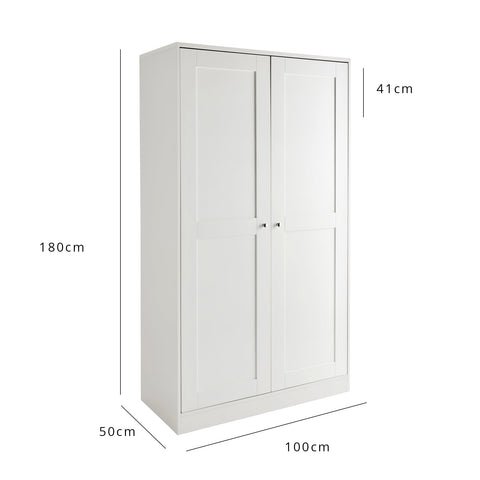 Stevie Double Wardrobe - White 1 Stevie 2 Door Wardrobe white Cutout e09a88da ee1f 47c9 ac2a Stevie Double Wardrobe - White