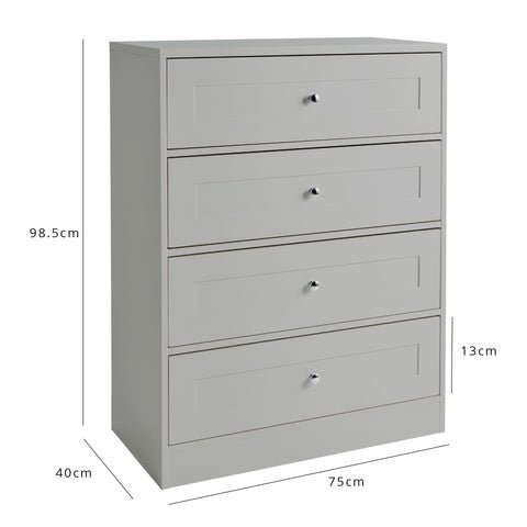 Stevie Chest of Drawers - 4 Drawer Grey 1 Stevie 4 Drawer Chest Grey Cutout 1 9c0c4c33 c321 469f aa8e Stevie Chest of Drawers - 4 Drawer Grey