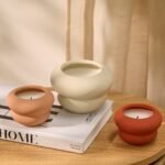 Outlet - Surbiton Single Wick 9cm Ceramic Candle - Oud Wood & Rose Scent In Blush Pink - Image 3