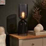 Sutton 50cm Lamp - Smoked Glass