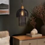 Sutton 31cm Pendant Light - Smoked Glass