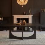 Jade Jet Black Rectangular Acacia Dining Table Set - 6 Seater - Maeve Ink Dining Chairs with Black Legs - Image 2