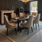 Outlet - Nadine Marl Taupe Dining Chairs - Set of 2 - Black Legs - Image 2