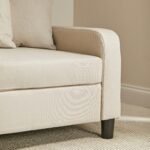 Tracy 3 Seater Sofa - Oatmeal with Black Legs - Image 7