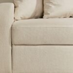 Tracy 3 Seater Sofa - Oatmeal with Black Legs - Image 6