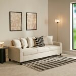 Tracy 3 Seater Sofa - Oatmeal with Black Legs - Image 4