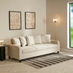Tracy 3 Seater Sofa - Oatmeal with Black Legs - Image 3
