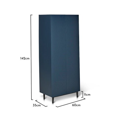 Outlet - Jack Shoe Cabinet - Geometric - Blue 1 Jack shoe cabinet - geometric - blue - Laura James