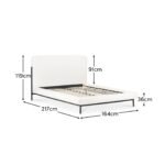 Tallulah Double Bed - Chalk White Boucle - Image 8