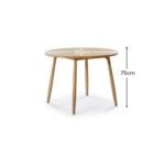 Tilly 100cm Round Dining Table - Whitewash Oak - Image 11