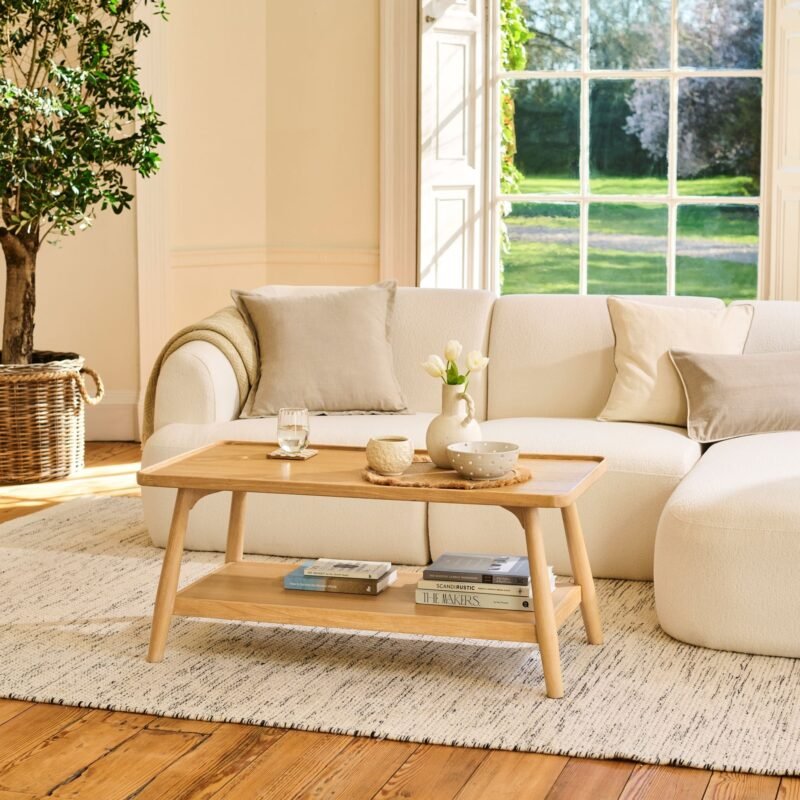 Tilly 100cm Rectangular Coffee Table Whitewash Oak 1 Home Retail