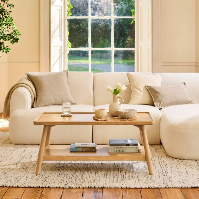 Tilly 100cm Rectangular Coffee Table Whitewash Oak 2 Home Retail