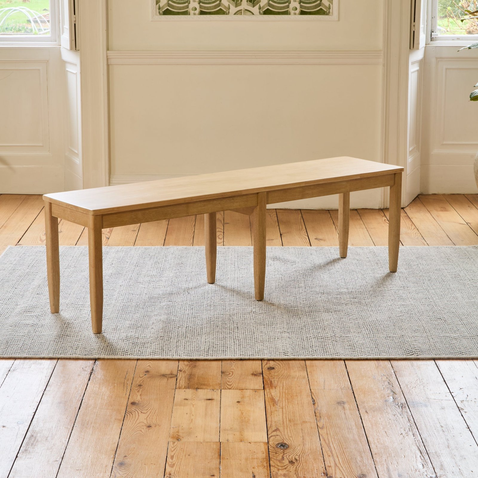 Tilly_150cm_Wooden_Bench_Whitewash_Oak-6 Tilly 150cm Wooden Bench - Whitewash Oak - Image 1
