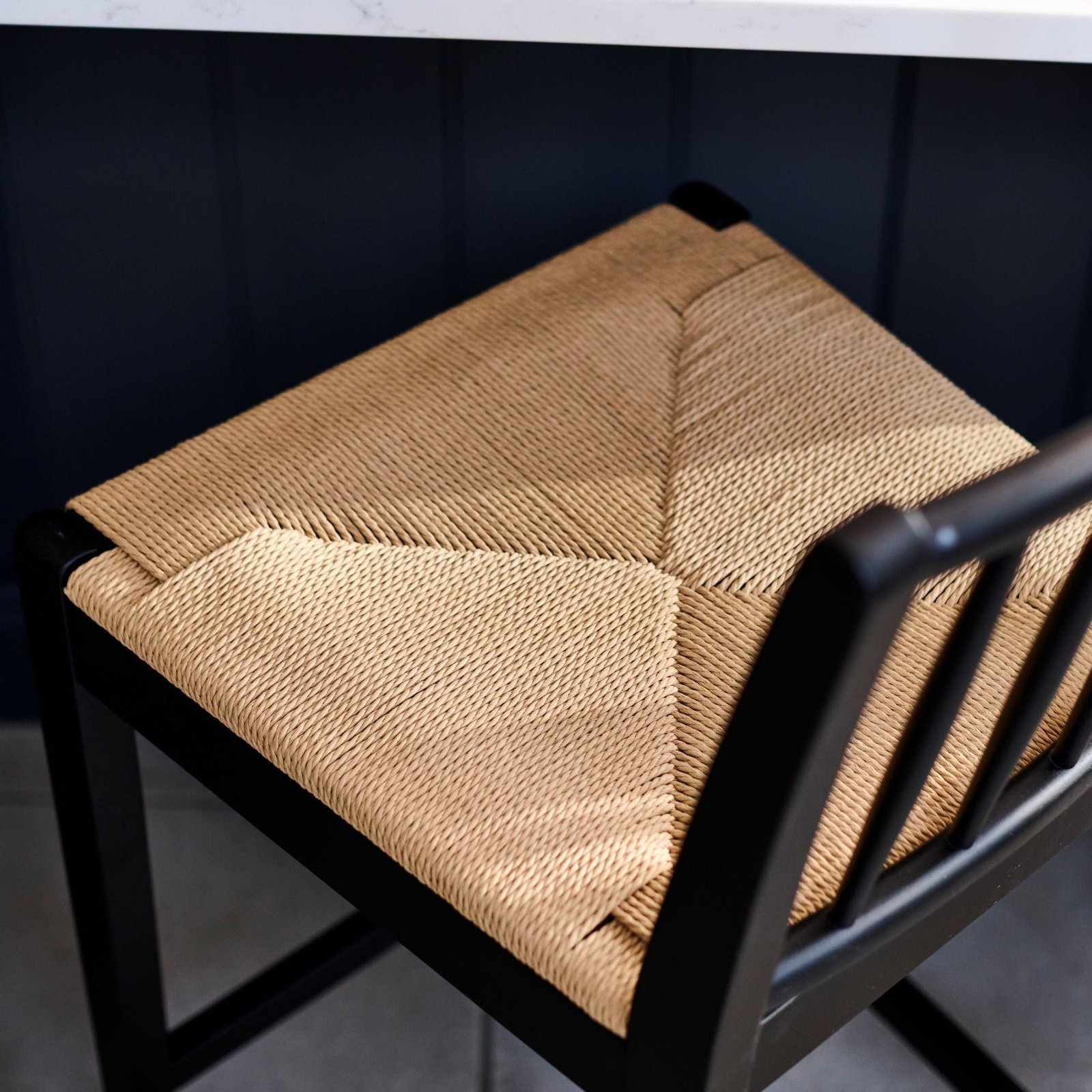 Tilly Bar Stool - Black Oak with Paper Cord - Image 3