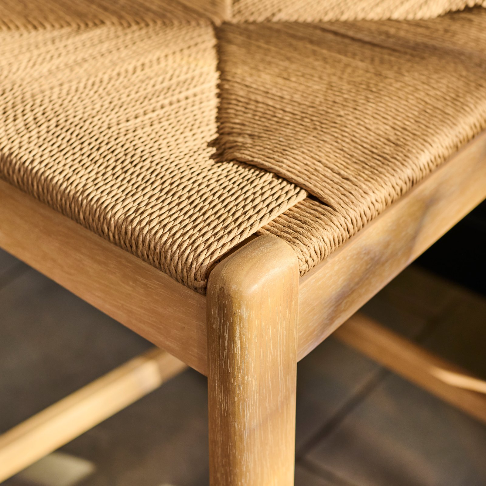 Tilly Bar Stool - Whitewash Oak & Paper Cord - Image 5