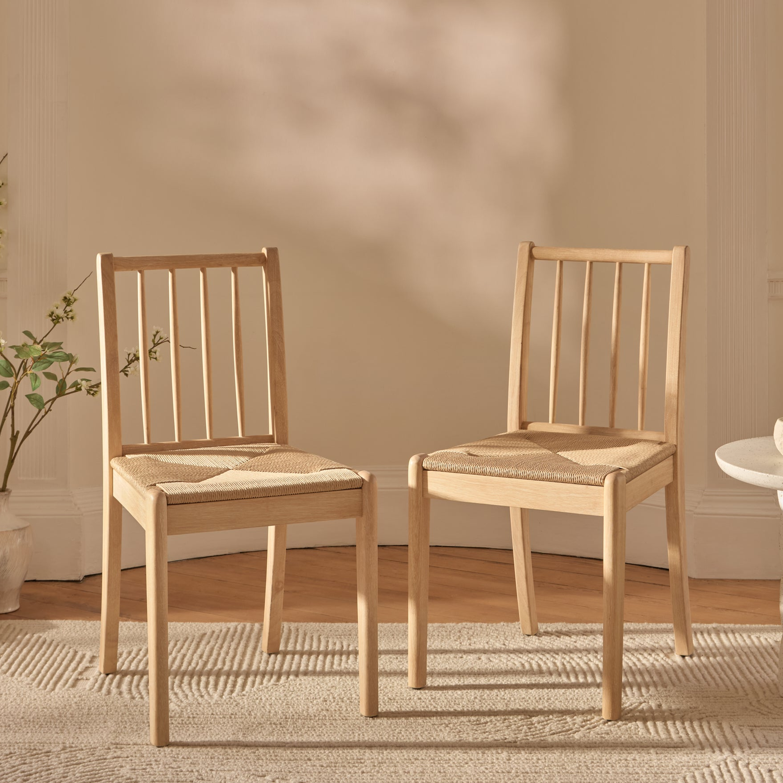 Tilly_Dining_Chair_Set_of_2_Whitewash_Oak_and_String-1_15a5c5a5-c453-4c94-a7bf-94d46a53a4fe Tilly Natural String Dining Chairs - Set of 2 - Whitewash Oak Legs - Image 1