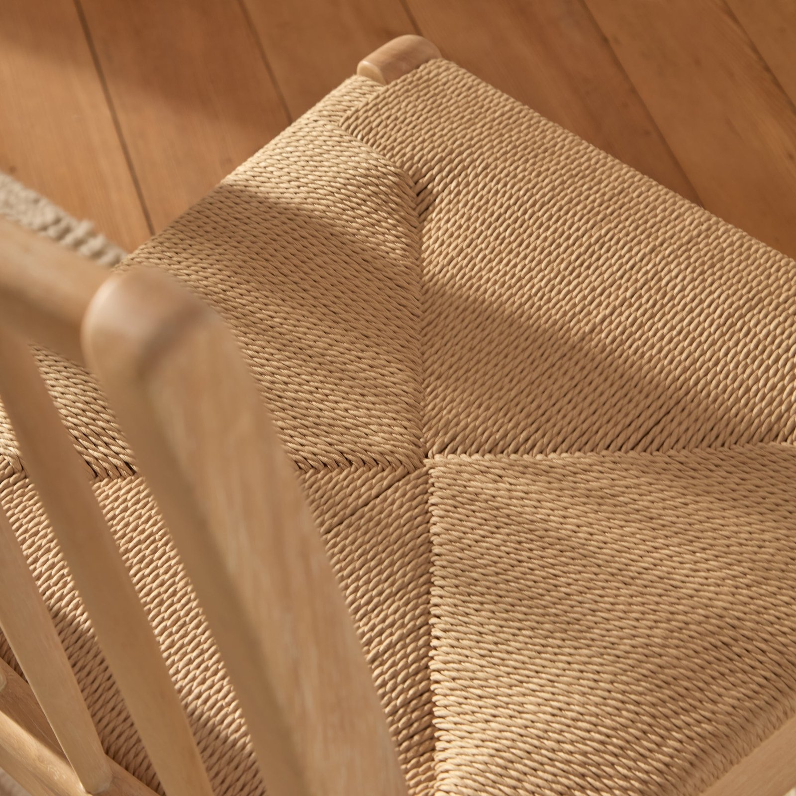 Tilly Natural String Dining Chairs - Set of 2 - Whitewash Oak Legs - Image 4