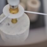 Tiree White Marble Lamp Base - 38cm - Image 6