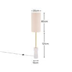 Tiree 97cm White Marble Floor Lamp Base with Tiree 30cm Tall Lamp Shade - Ivory Boucle - Image 8